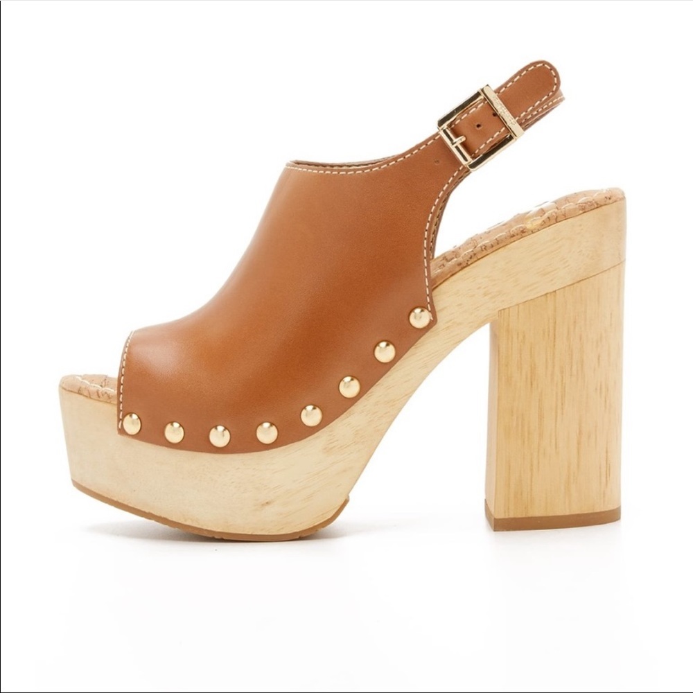 NWT Sam Edelman Marley Wooden Open Toe Platforms Sz 9